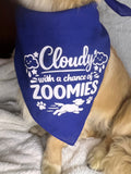 XL Cloudy With A Chance Of Zoomies Bandana - Blue
